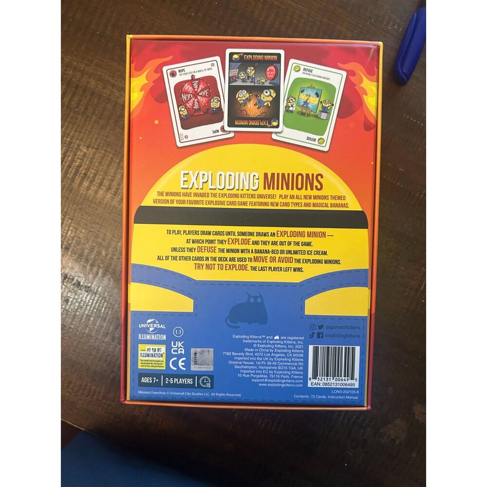 Exploding Minions Card Game By Exploding Kittens - Picture 2 of 3